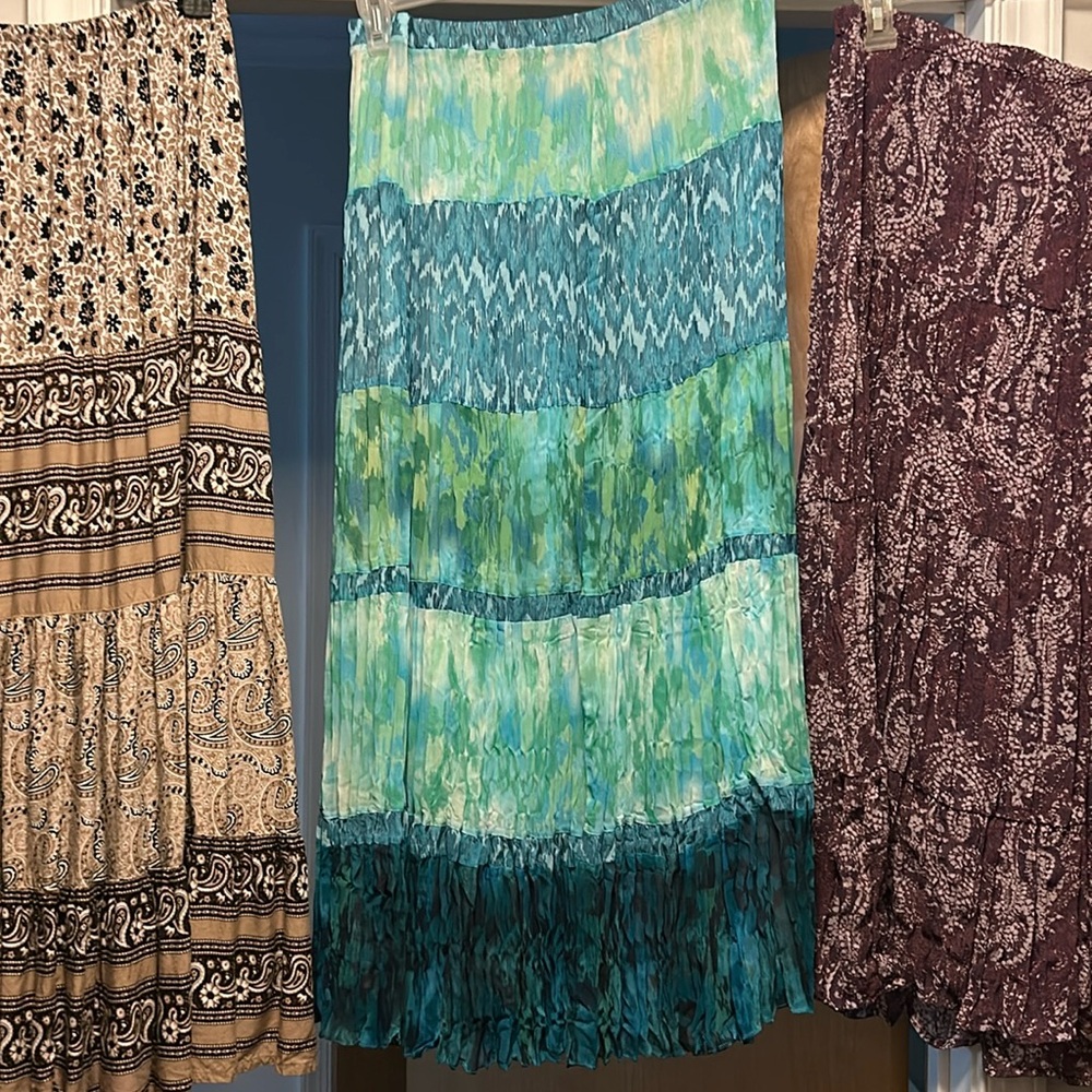 Set of 3 Broomstick style maxi skirts. All for kike size XL.